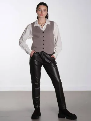 Gift Leather Joggers - Black