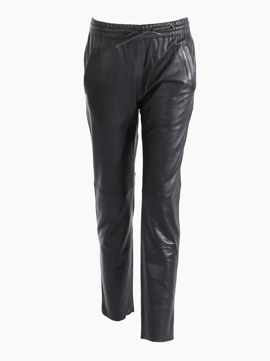 Gift Leather Joggers - Black