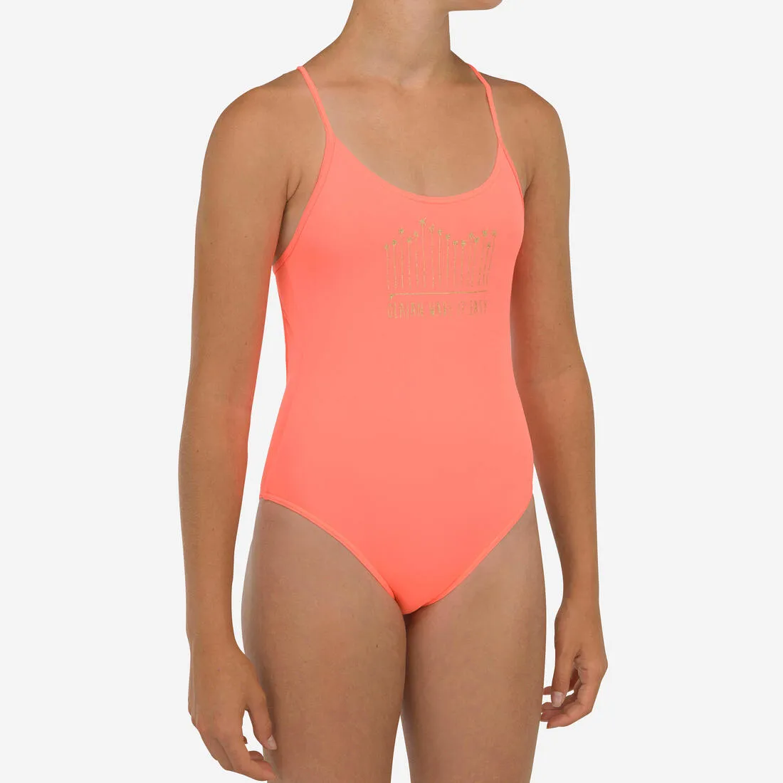 Girl’s 1-piece swimsuit 100