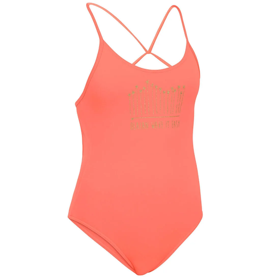 Girl’s 1-piece swimsuit 100