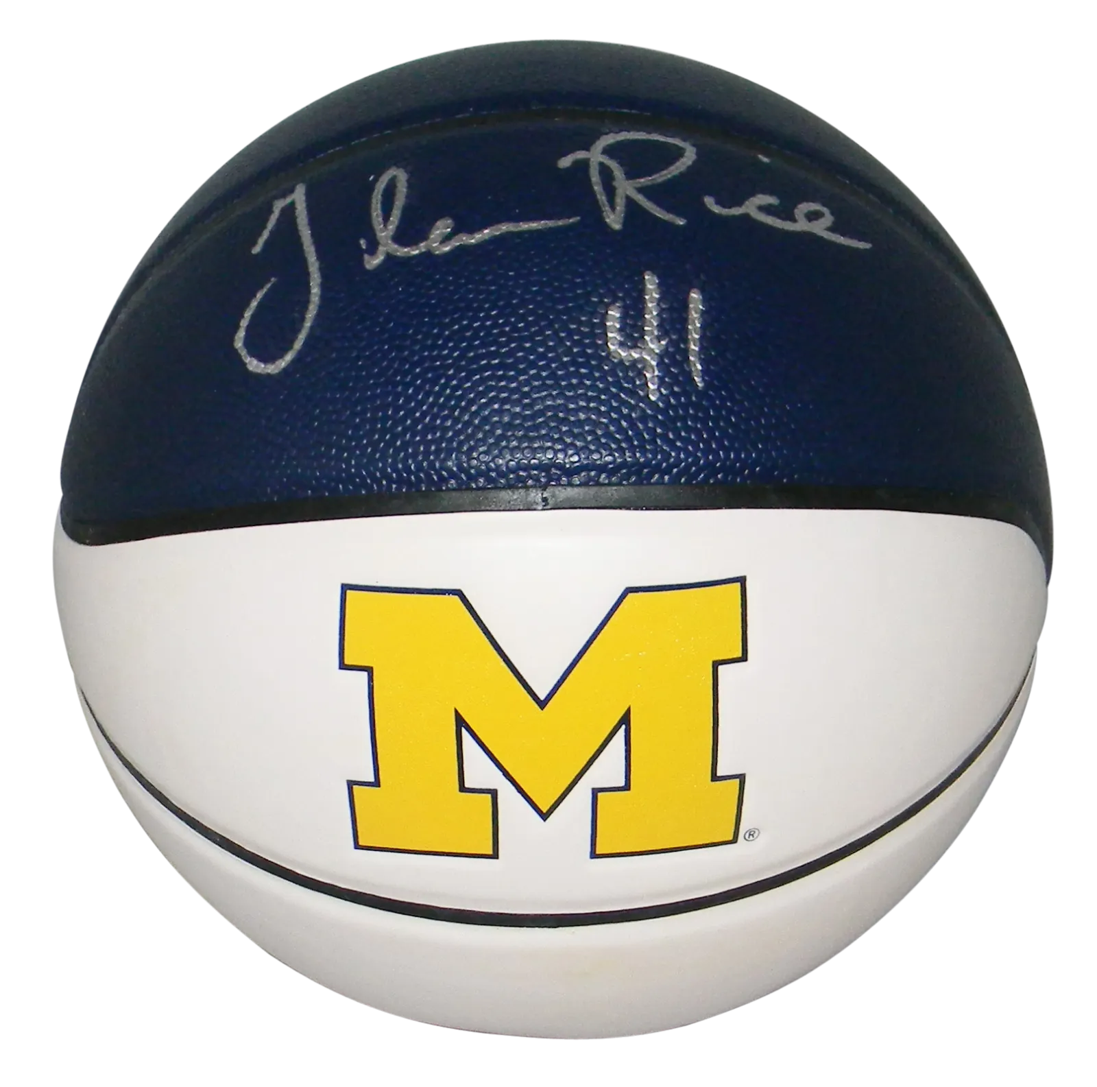 GLEN RICE AUTOGRAPHED SIGNED MICHIGAN WOLVERINES LOGO BASKETBALL BECKETT