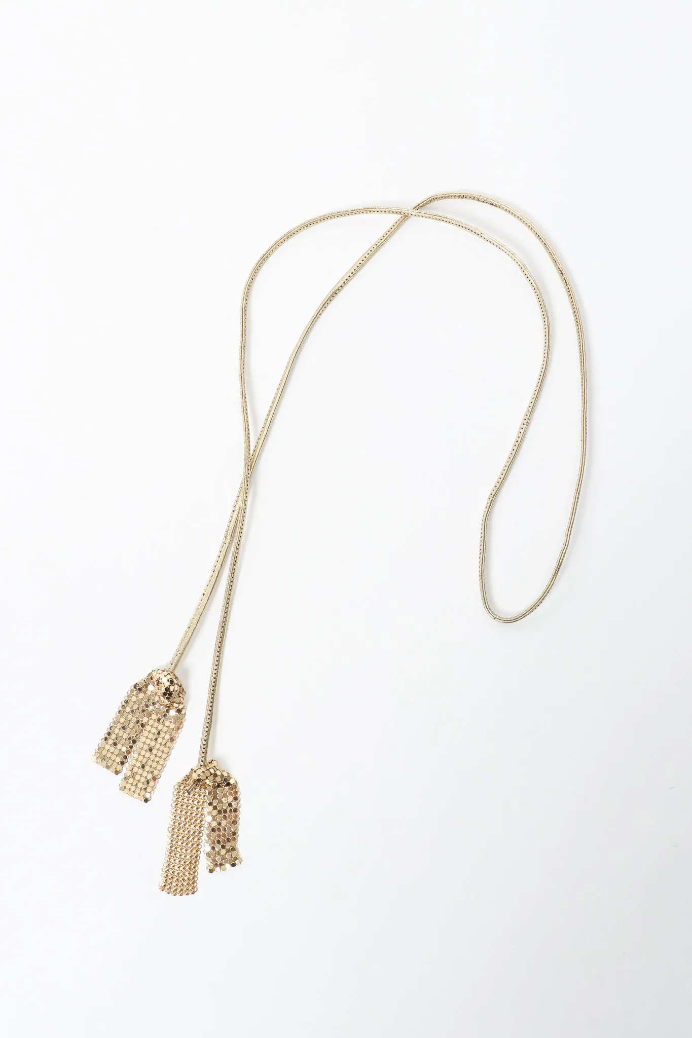 Gold Mesh Draped Cowl Dress
