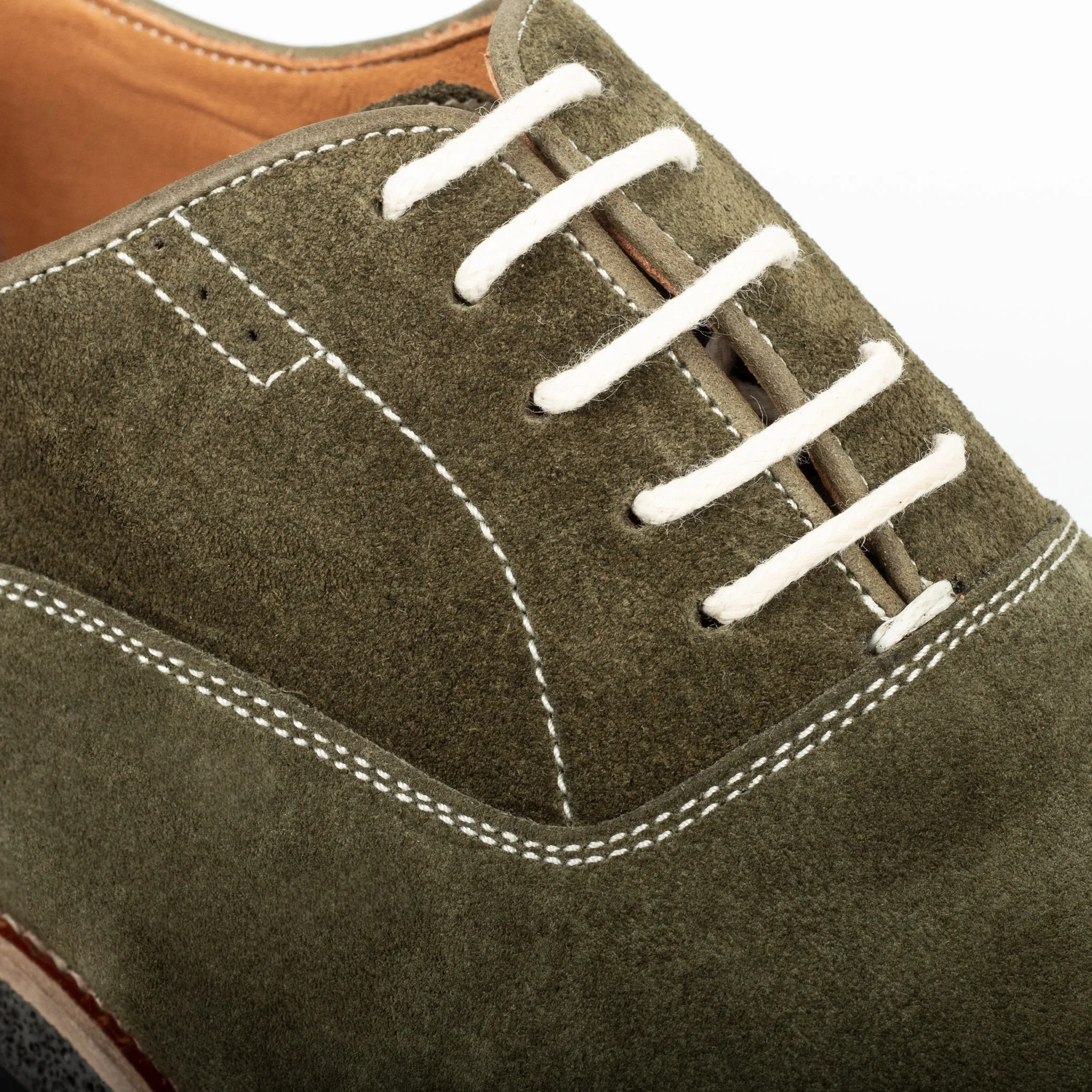 Green Italian Suede Leather Formal Shoes With Sneaker Sole - Formal Shoes