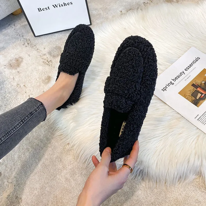 GS Pluche Loafers | Comfortabele platte damesschoenen met zachte zool