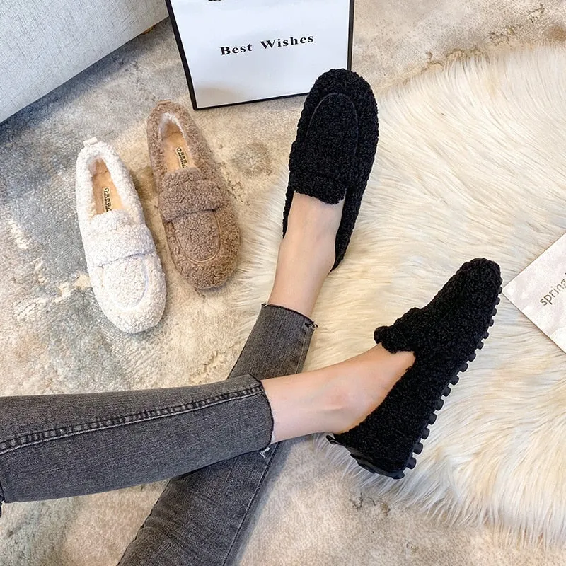 GS Pluche Loafers | Comfortabele platte damesschoenen met zachte zool