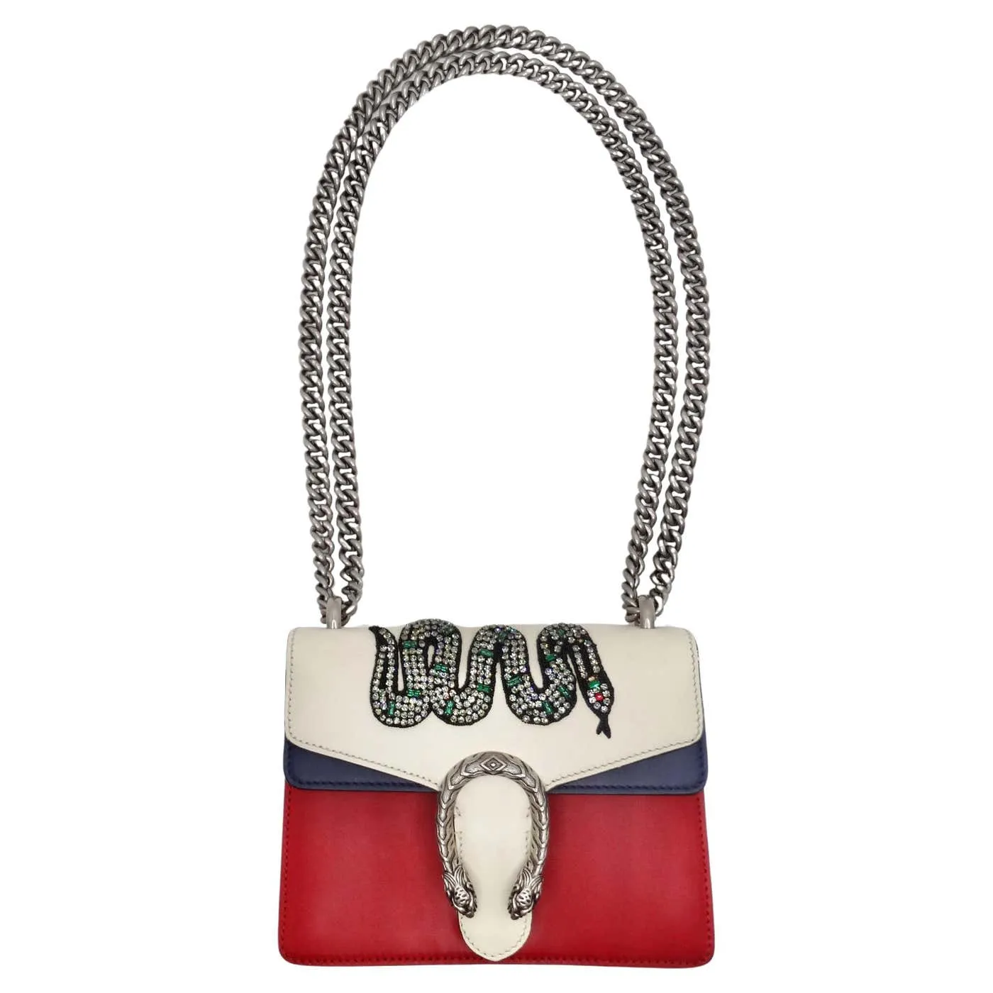 Gucci Multicolor Leather Mini Crystal Snake Embroidered Dionysus Bag