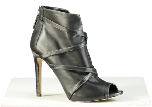 Guess Black Peep Toe Heeled Ankle Boots UK 8 EU 41