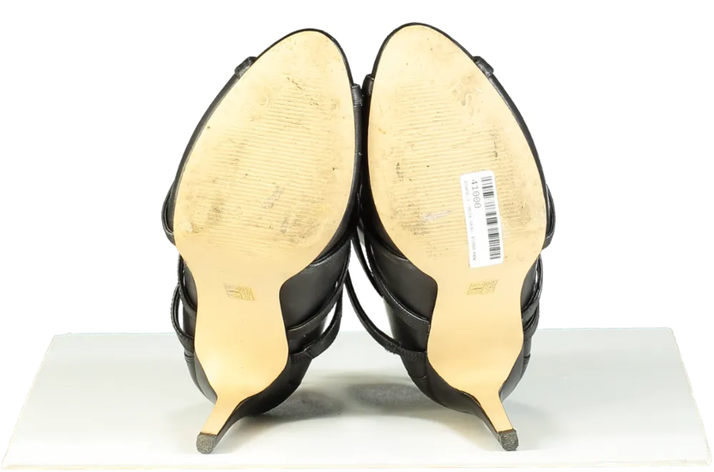Guess Black Peep Toe Heeled Ankle Boots UK 8 EU 41