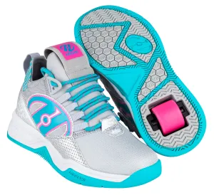 Heelys Bandit Shoes - Grey/Aqua/Hot Pink