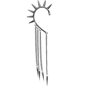 Hematite One piece Retro Chain Spike Earring