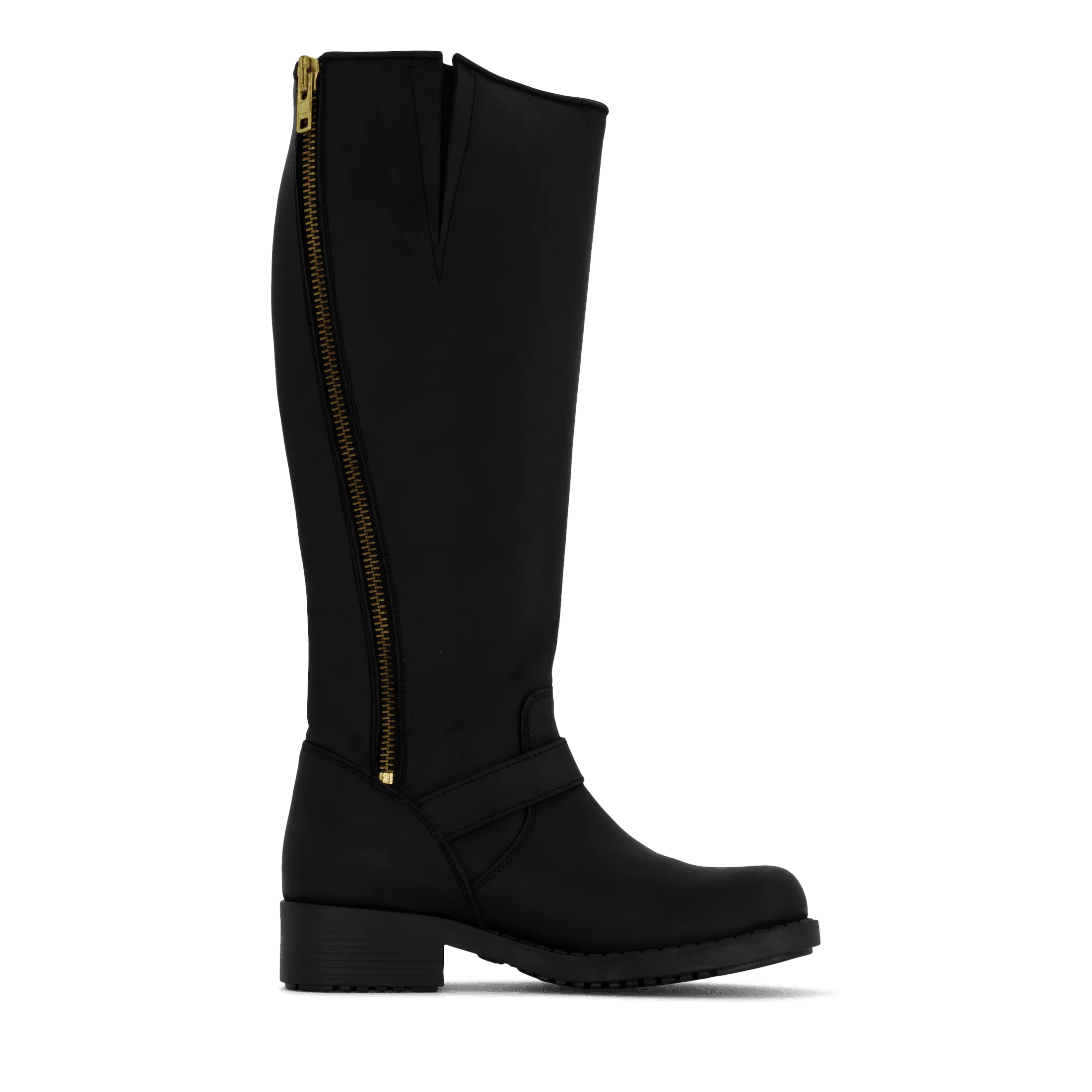 High Boot Double Zip Black / Shiny Gold