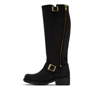 High Boot Double Zip Black / Shiny Gold