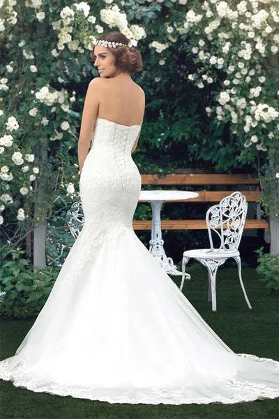 High Quality Mermaid Sweetheart Lace Appliques Wedding Dress  TN0026
