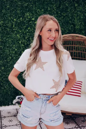 In Our Stars Embellished Top - White