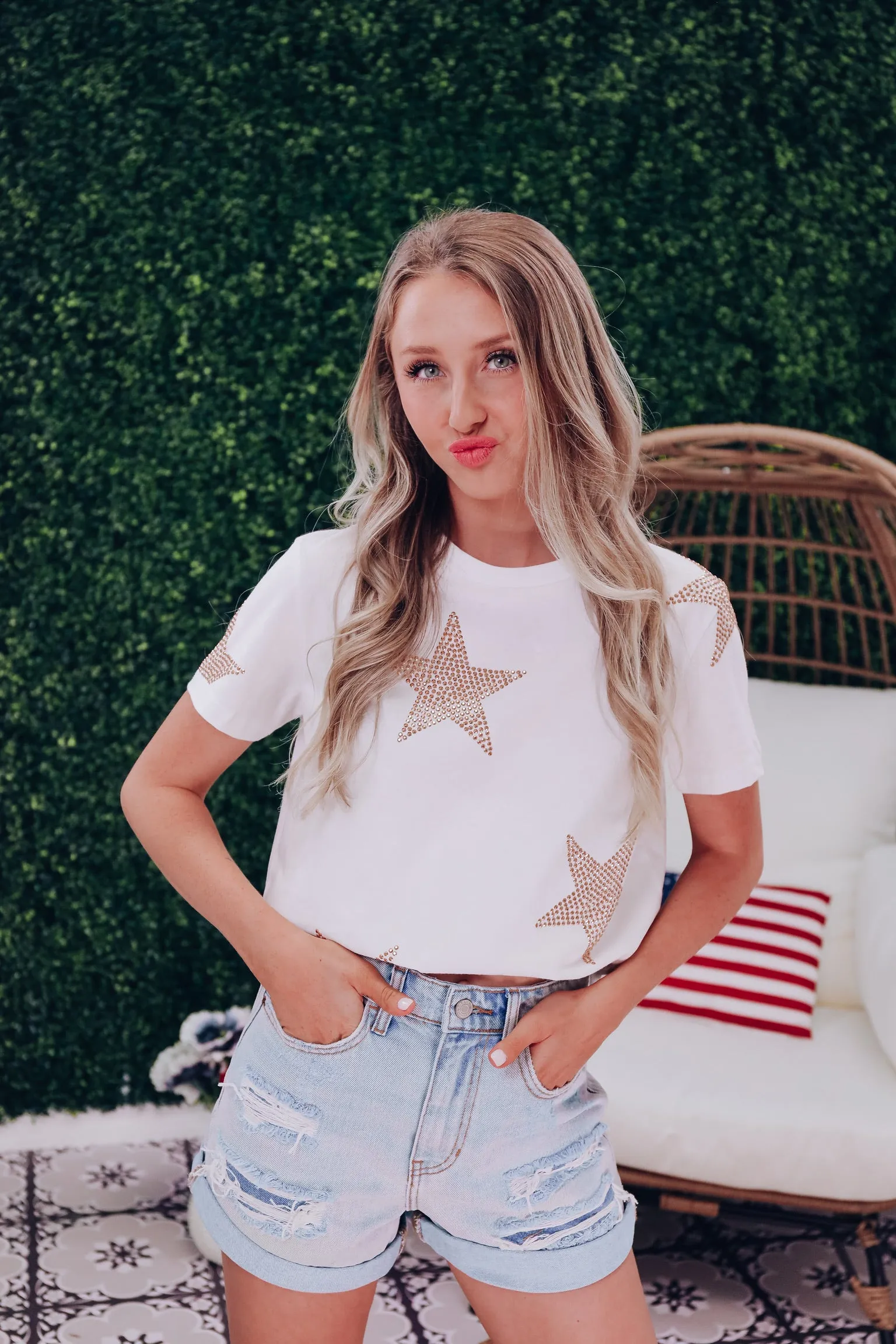 In Our Stars Embellished Top - White