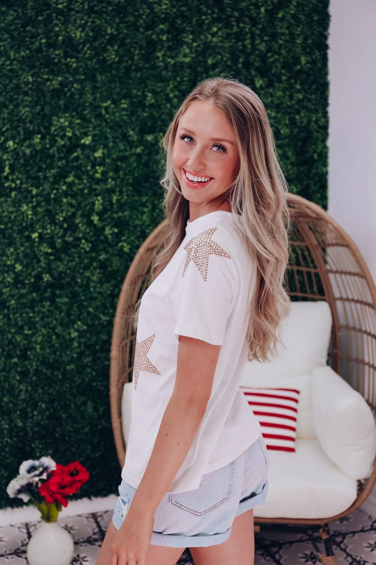 In Our Stars Embellished Top - White