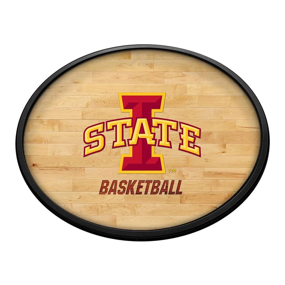 Iowa State Cyclones: Hardwood - Oval Slimline Lighted Wall Sign