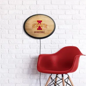 Iowa State Cyclones: Hardwood - Oval Slimline Lighted Wall Sign