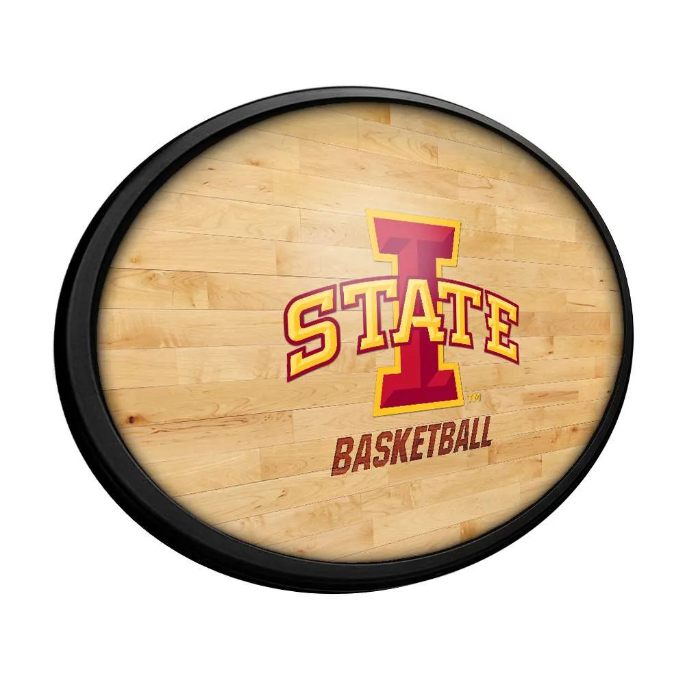 Iowa State Cyclones: Hardwood - Oval Slimline Lighted Wall Sign