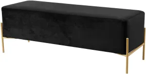 Isla Black Velvet Bench