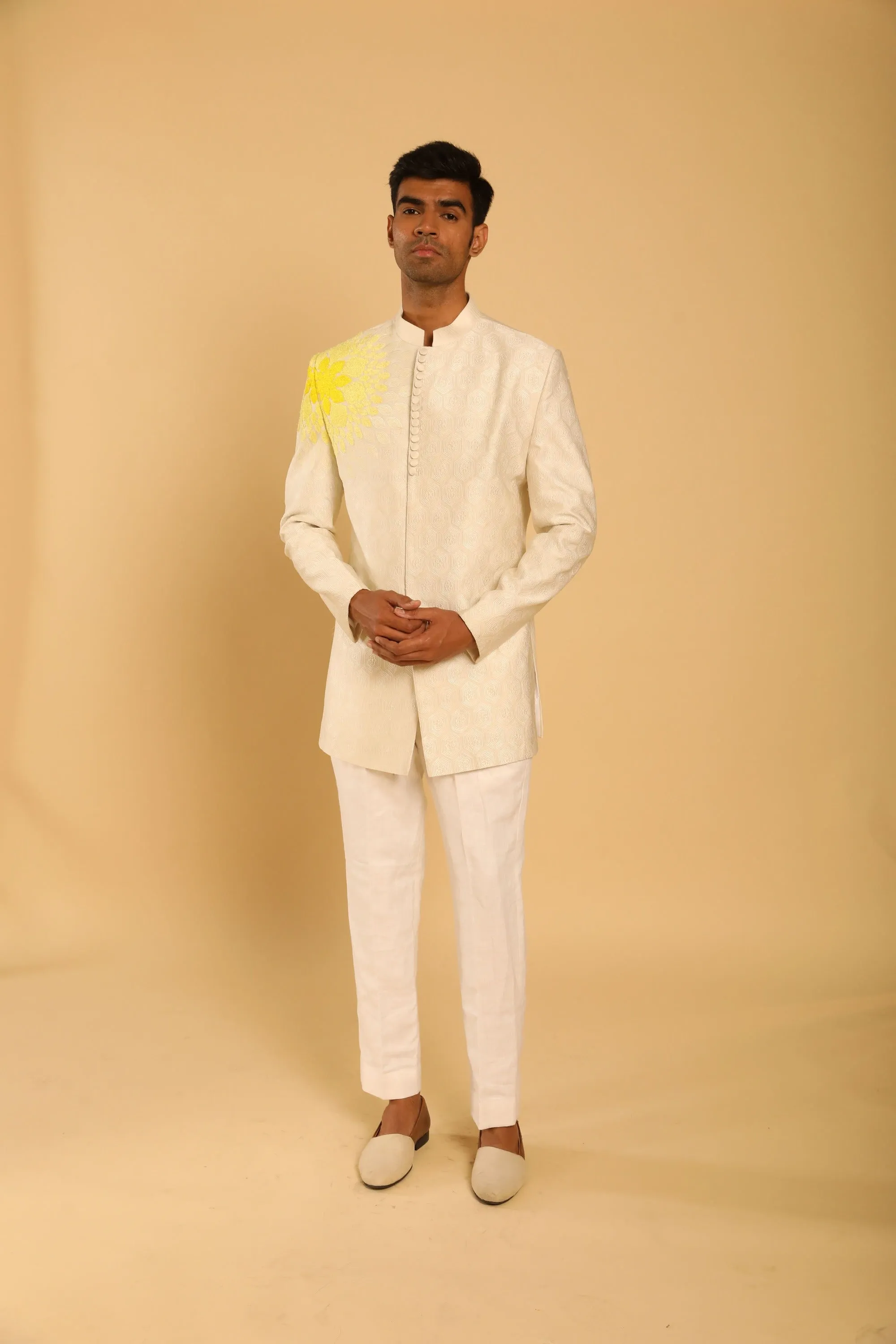 Ivory Embroidered Bandhgala