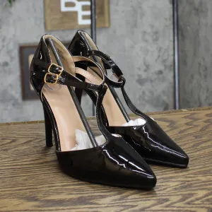 Journee Collection Womens Tru Patent Pointed Toe Pumps Shoes TRU Black 7.5M