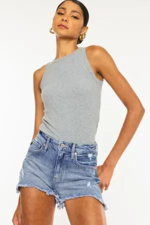 Kaitlyn Distressed Raw Hem Denim Shorts