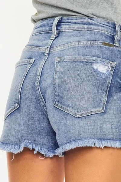 Kaitlyn Distressed Raw Hem Denim Shorts