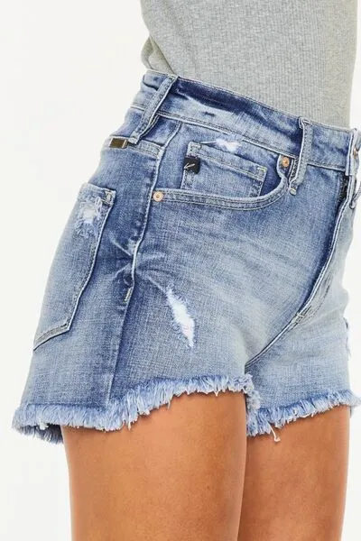 Kaitlyn Distressed Raw Hem Denim Shorts