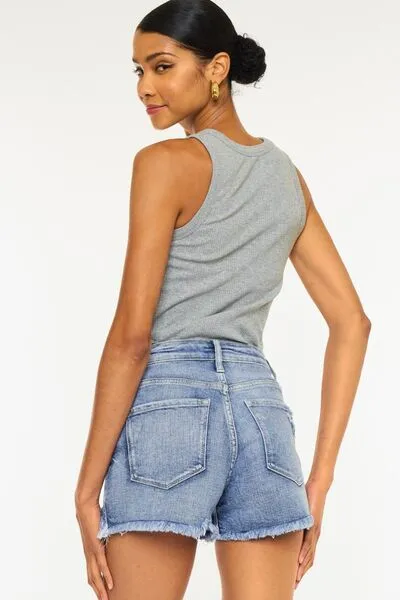 Kaitlyn Distressed Raw Hem Denim Shorts