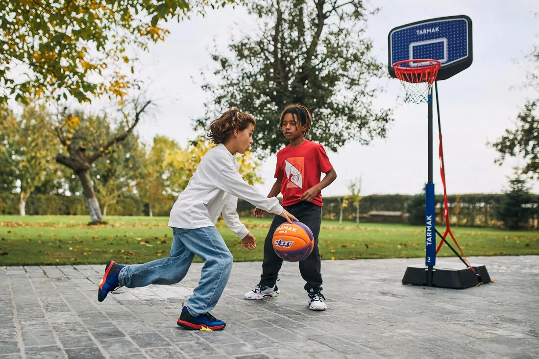 Kids Basketball Hoop In Blue/Black By Tarmak - 1.6m To 2.2m