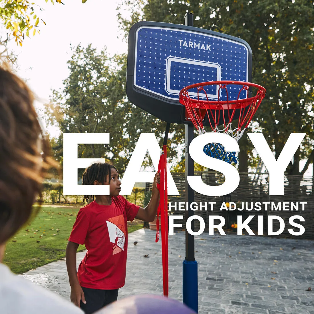 Kids Basketball Hoop In Blue/Black By Tarmak - 1.6m To 2.2m