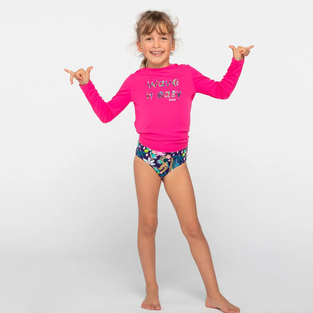 kids’ surfing anti-UV long-sleeved printed water T-shirt