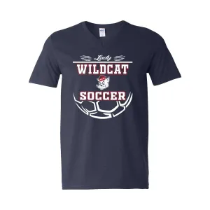 Lady Cats Soccer V-Neck Cotton T-Shirt