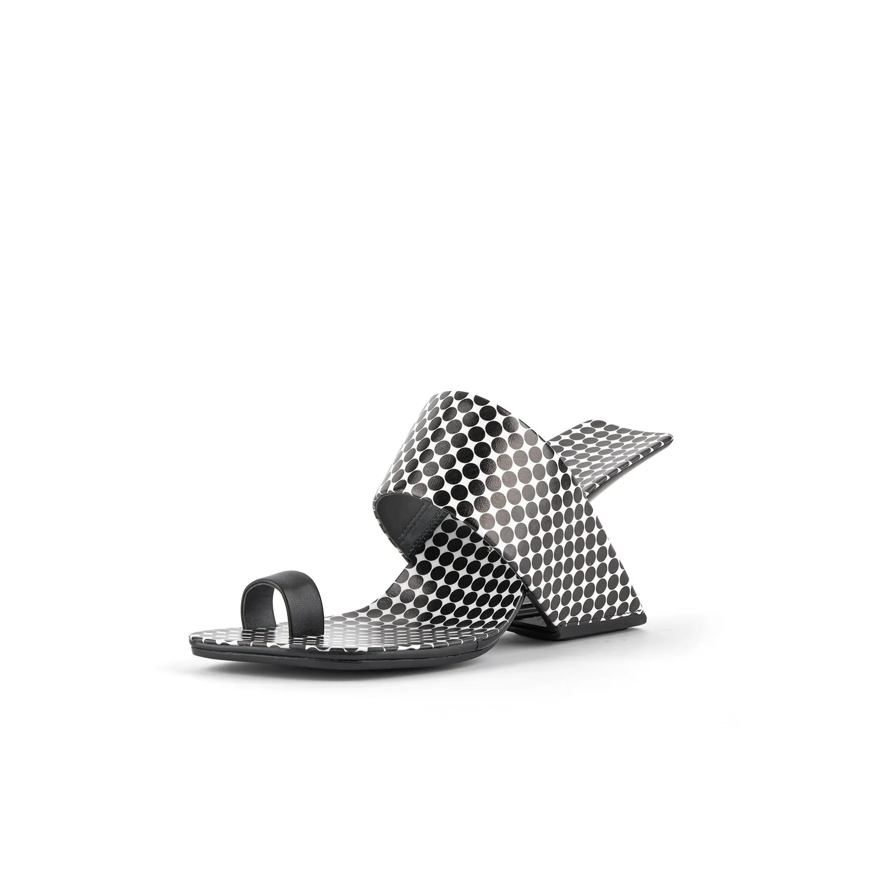 Laramie Leather Heel Sandal - Polkadot
