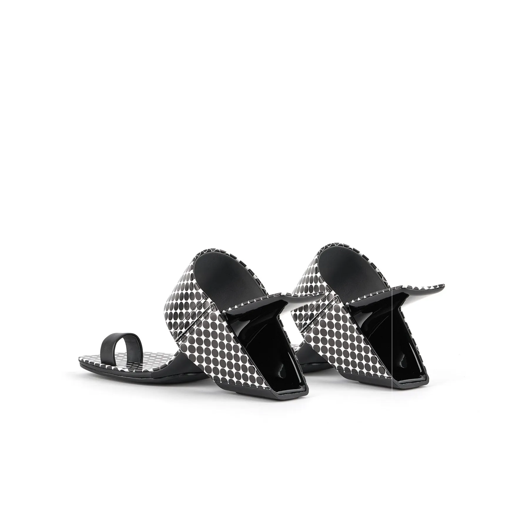 Laramie Leather Heel Sandal - Polkadot