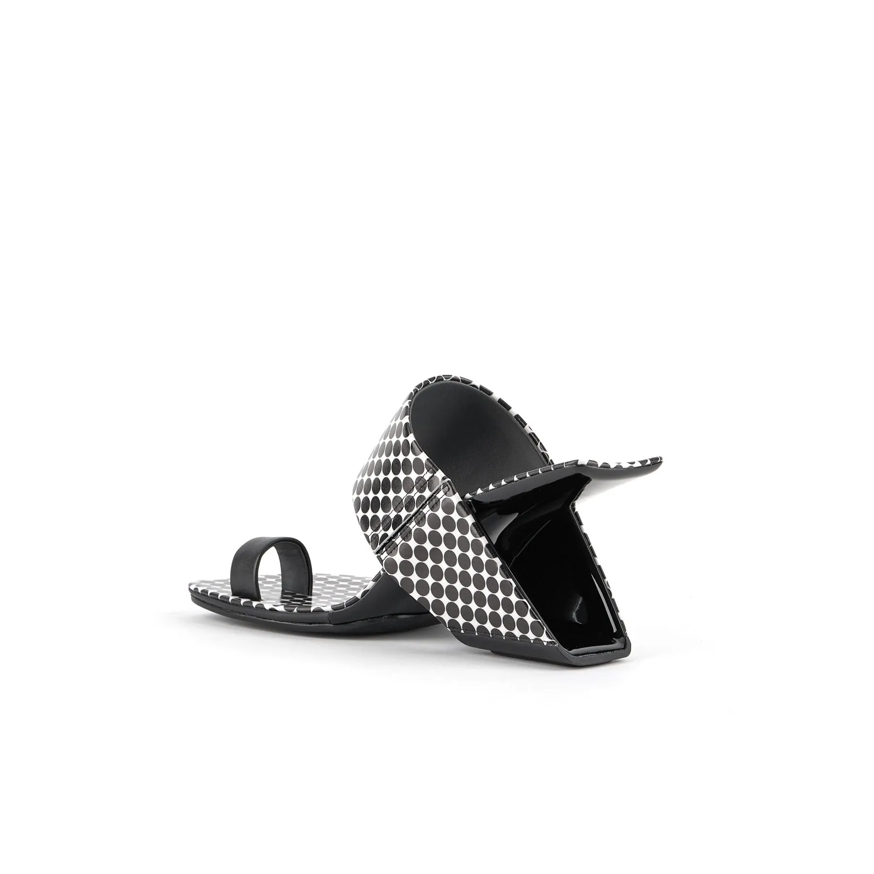 Laramie Leather Heel Sandal - Polkadot
