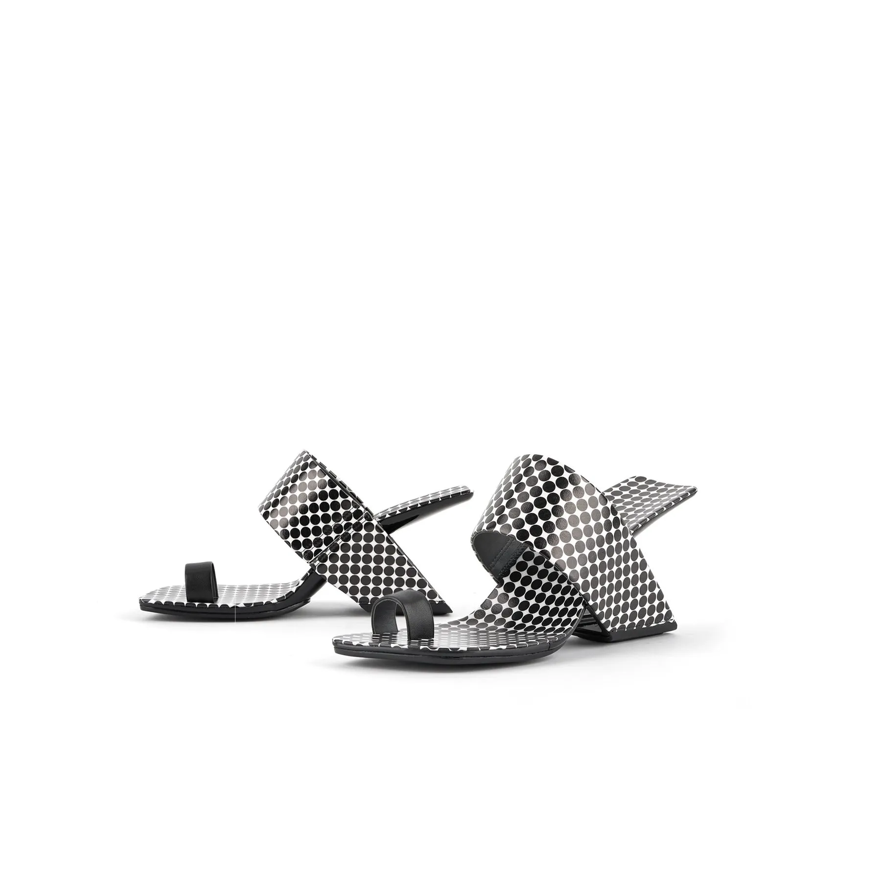 Laramie Leather Heel Sandal - Polkadot