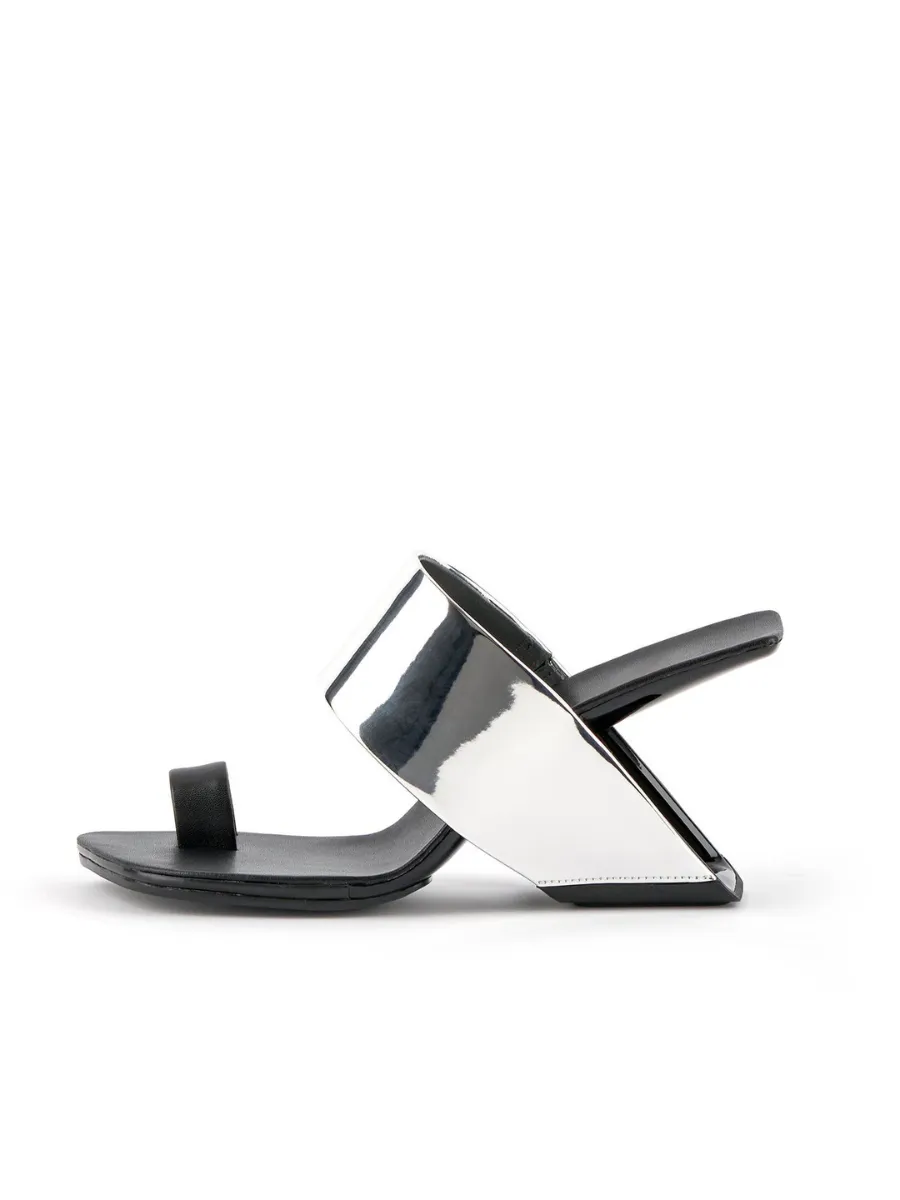 Laramie Leather Heel Sandal - Silver