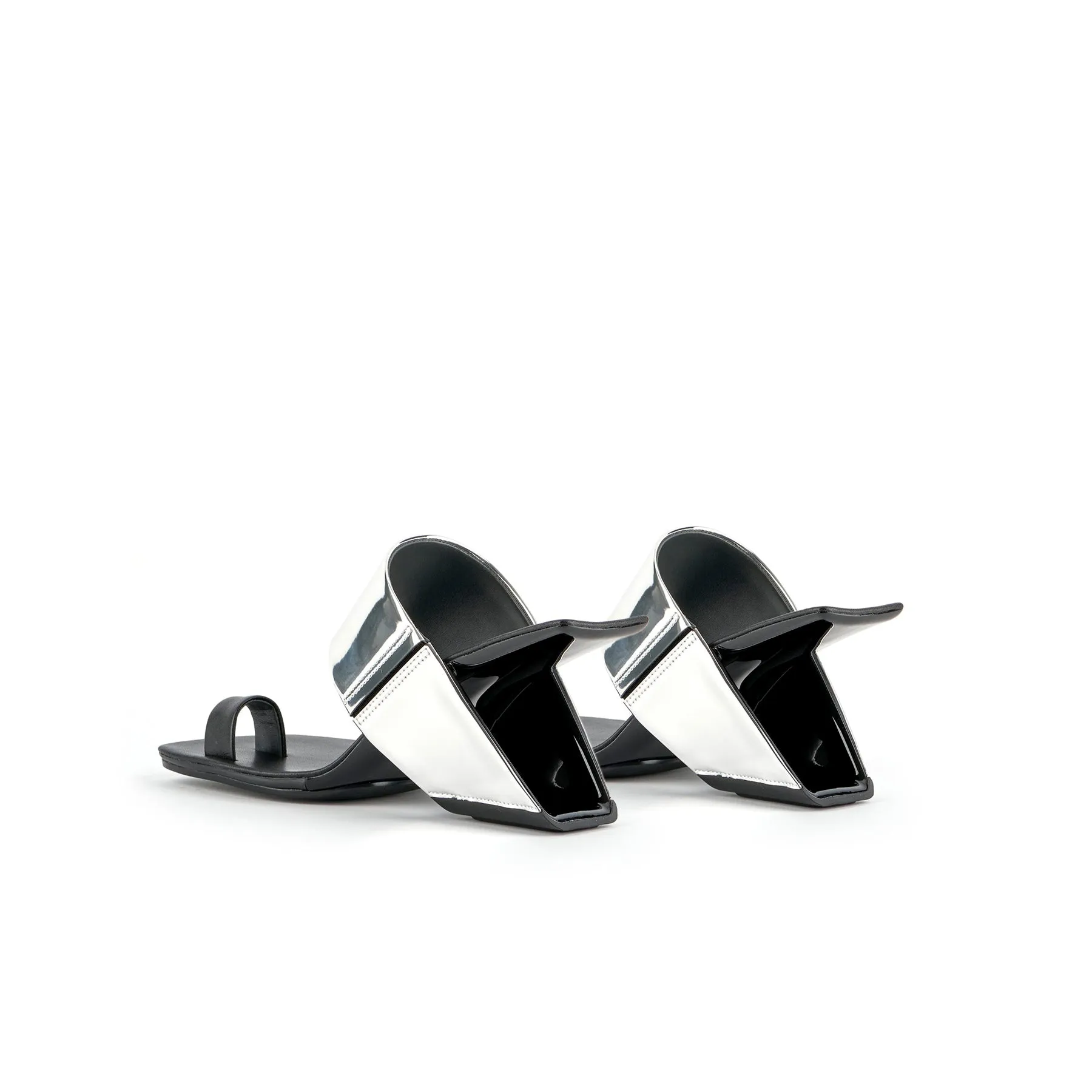 Laramie Leather Heel Sandal - Silver