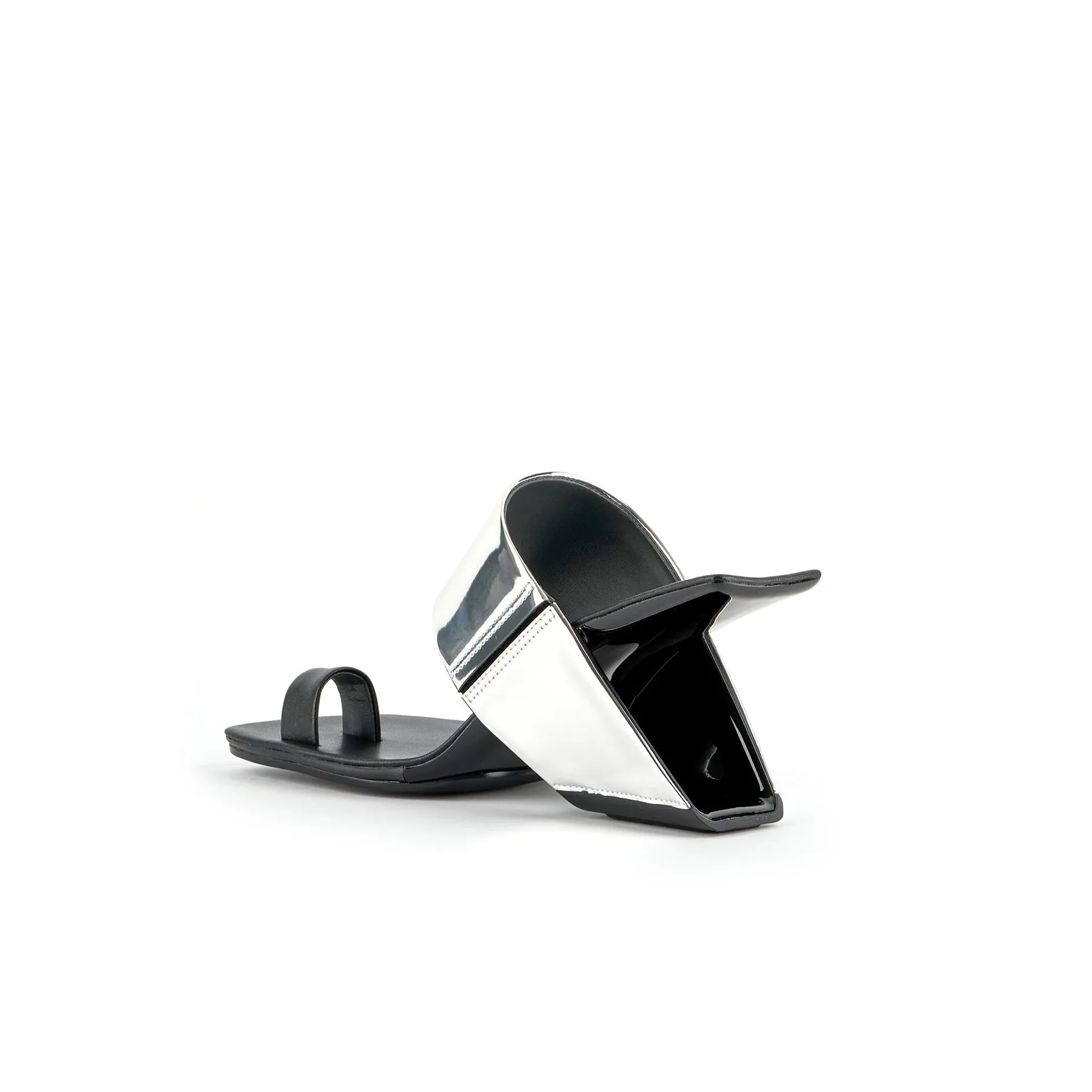 Laramie Leather Heel Sandal - Silver