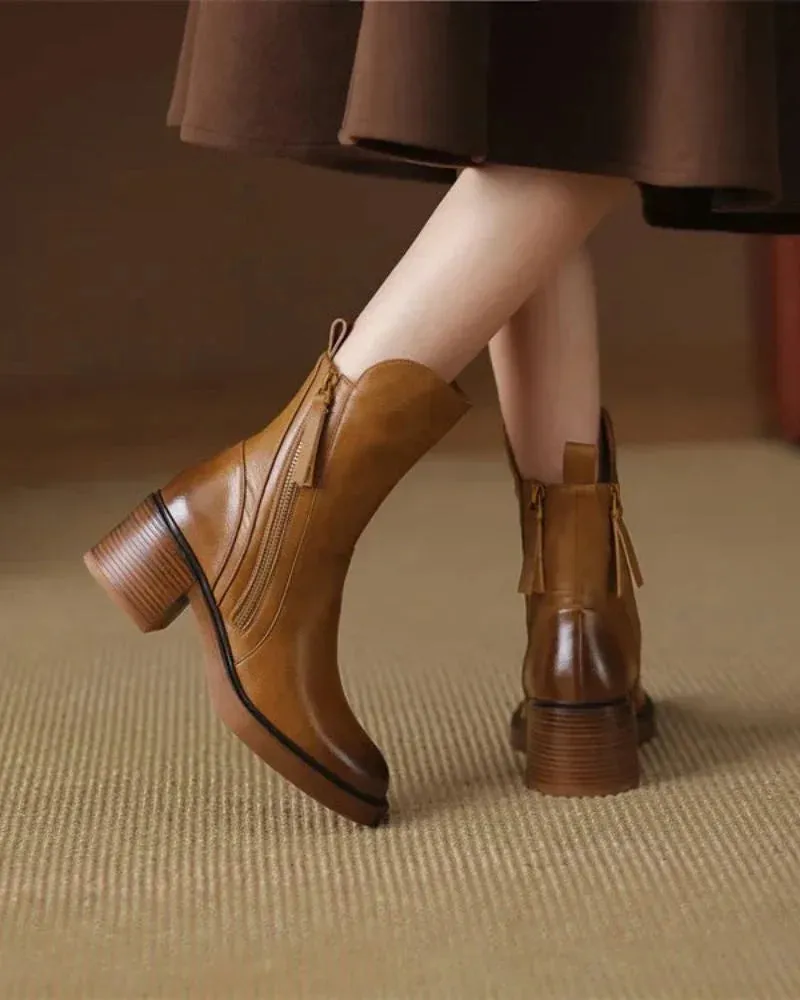 Leather Nova™ | Women's Leather Ankle Boots | Genuine Leather, Stylish Design & Comfortable Fit
