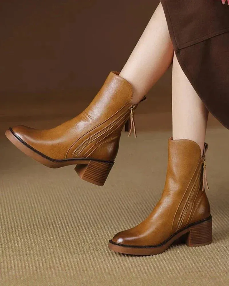 Leather Nova™ | Women's Leather Ankle Boots | Genuine Leather, Stylish Design & Comfortable Fit