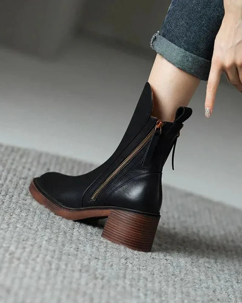Leather Nova™ | Women's Leather Ankle Boots | Genuine Leather, Stylish Design & Comfortable Fit