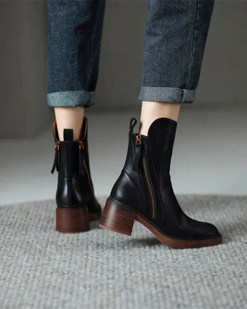 Leather Nova™ | Women's Leather Ankle Boots | Genuine Leather, Stylish Design & Comfortable Fit