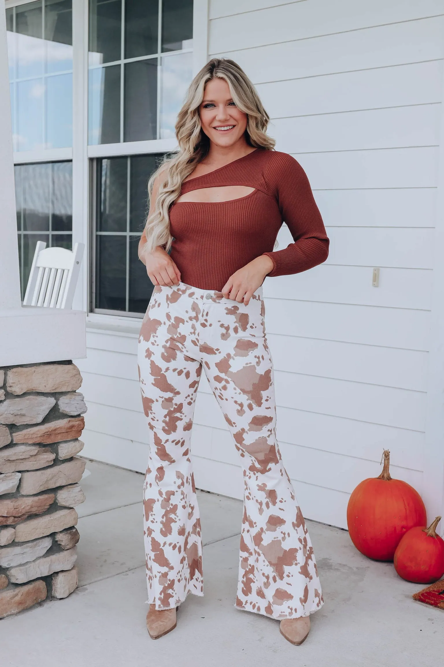Leila One Shoulder Top - Brown