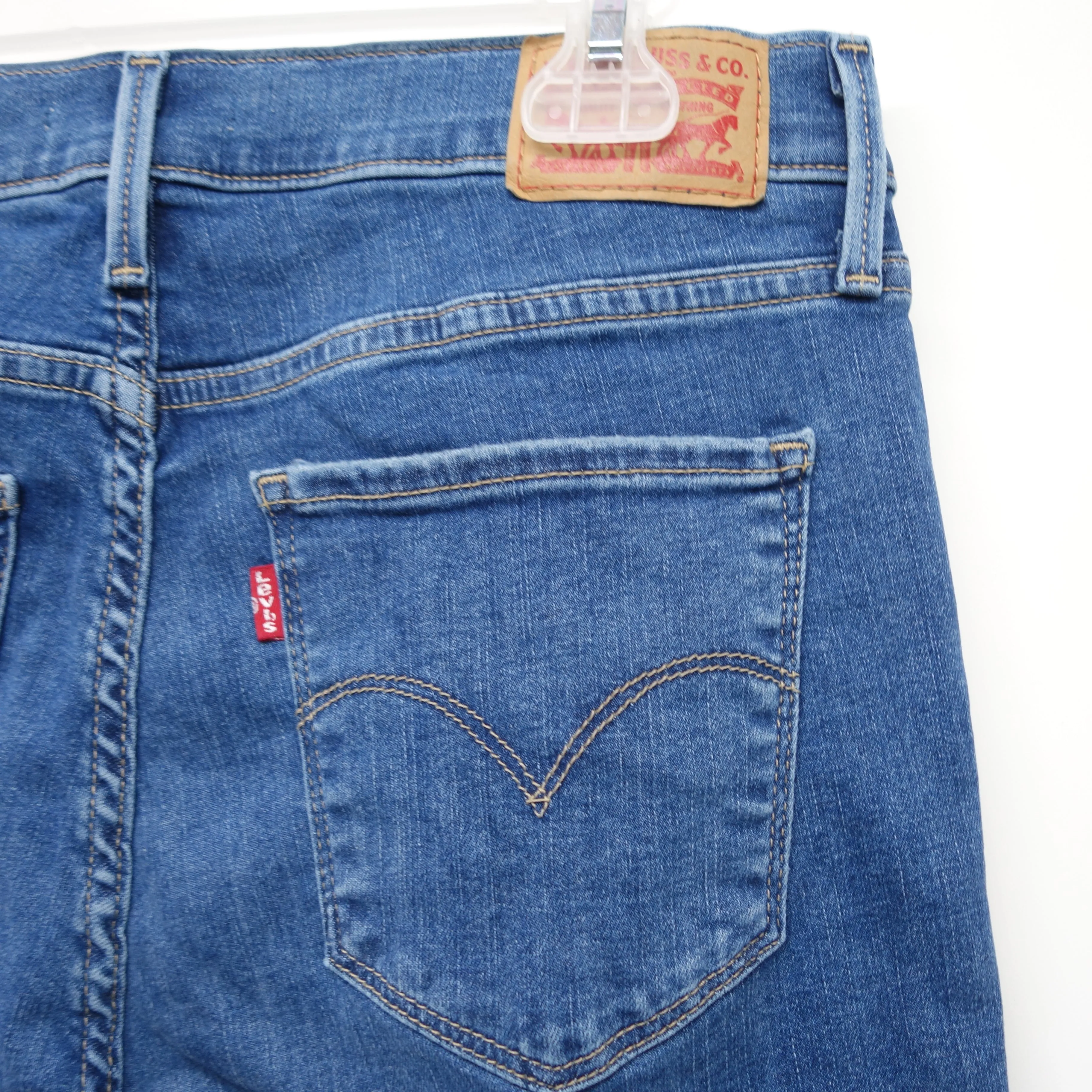Levi's 720 0034 Womens Dark Blue Ripped High Rise Skinny Denim Jeans Size 12M / 31 X 30