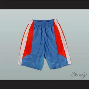 Light Blue Red and White Basketball Shorts