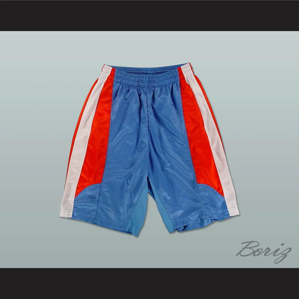 Light Blue Red and White Basketball Shorts