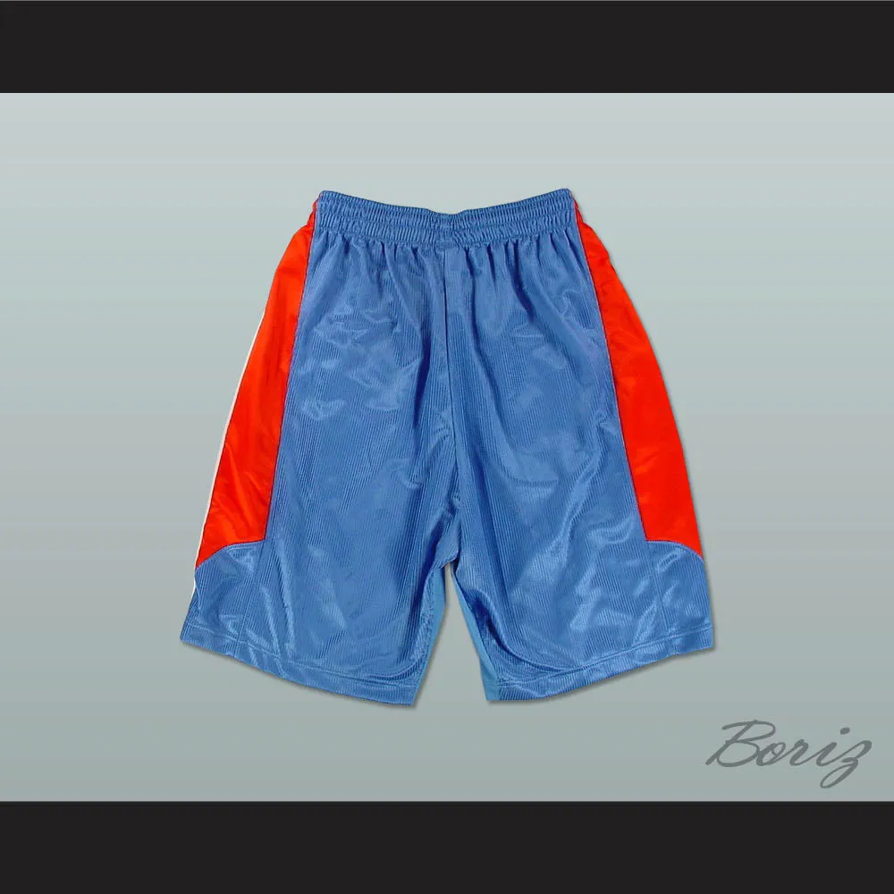 Light Blue Red and White Basketball Shorts